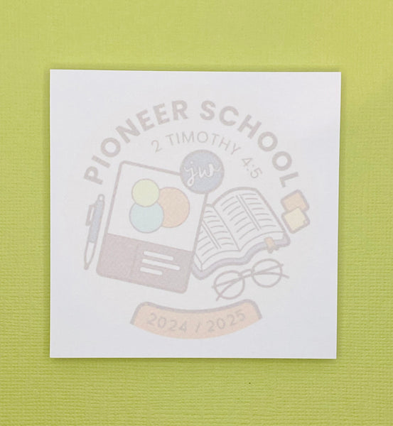 Pioneer School Sticky Note