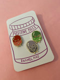 *** CLEARANCE *** Positive Pill Enamel Pin Set