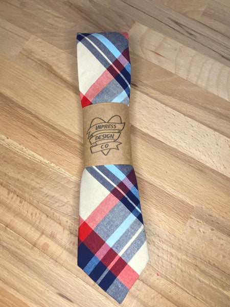 RED AND BLUES COTTON TIE