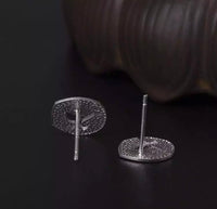 SPARROWS DISC STERLING SILVER STUD EARRING