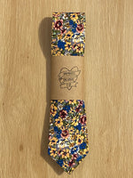 YELLOW AND BURGUNDY FLORAL TIE