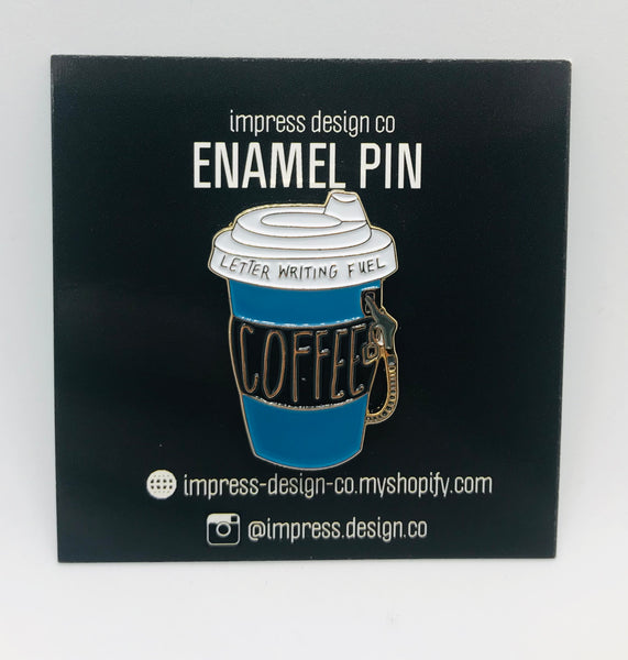 *** CLEARANCE *** Coffee - Letter Writing Fuel Enamel Pin
