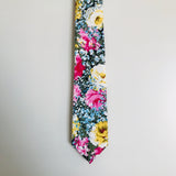 YELLOW ROSES FLORAL TIE