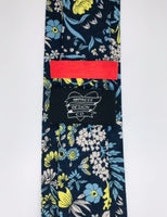 YELLOW AND NAVY FLORAL TIE